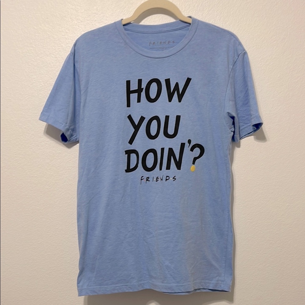 FRIENDS Blue Short Sleeve Tee How You Doin' Size Medium EUC
